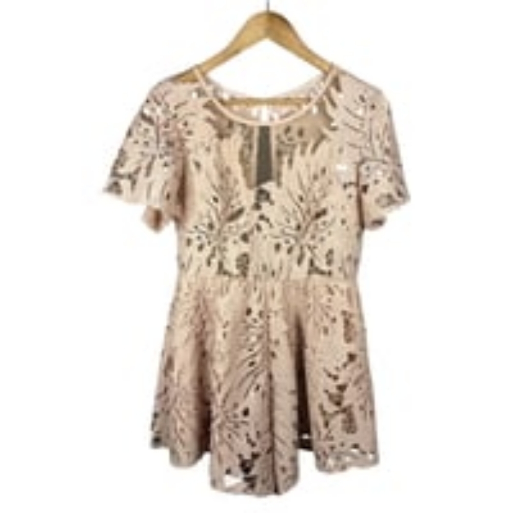 Urban Outfitters Lace and Mesh Nude Pink
